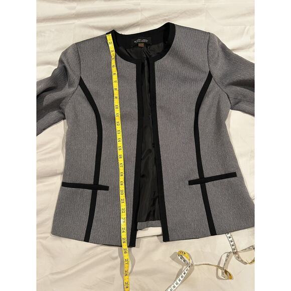 Evan Picone Black Label Womens Gray Open‎ Front Career Blazer Academia Sz 8 - Picture 6 of 6